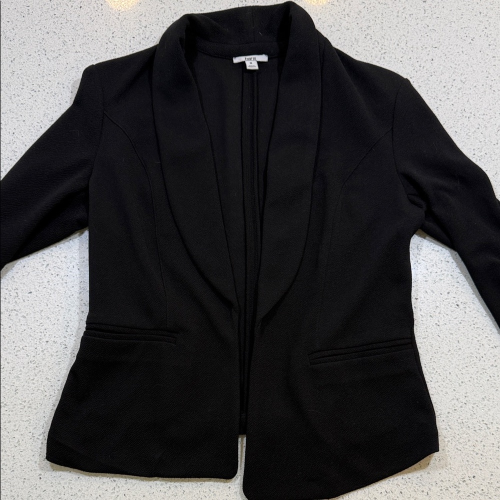 Bar III Black Open-Front Shawl Collar Blazer